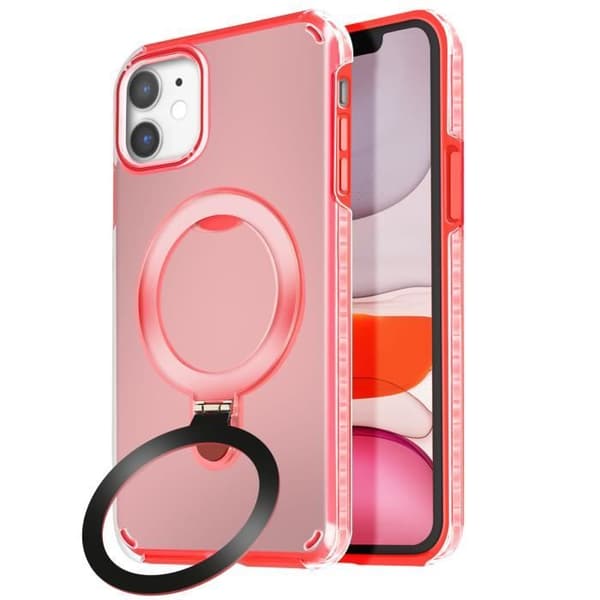 Coque MagSafe för iPhone 11 Stötsäker med Fällbart Stöd Röd