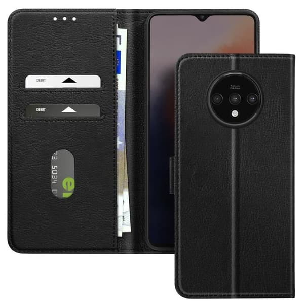 Fodral för OnePlus 7T Fällbart Plånbok och Videostöd Svart