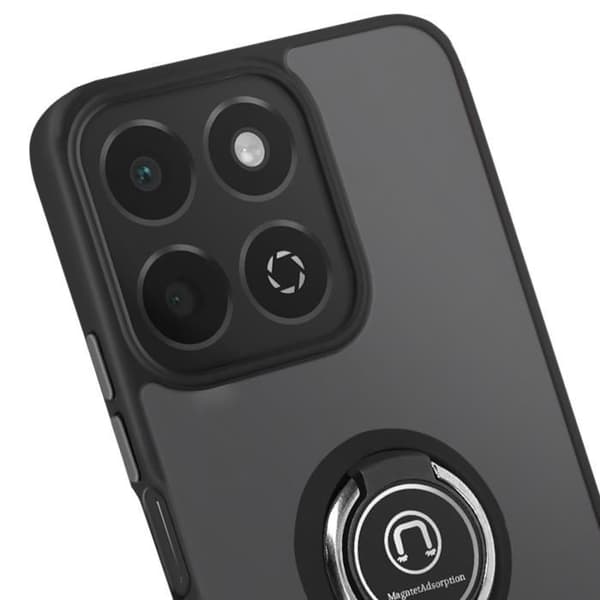 Coque för Honor 200 Smart Ring Metallisk Video Stöd Svart