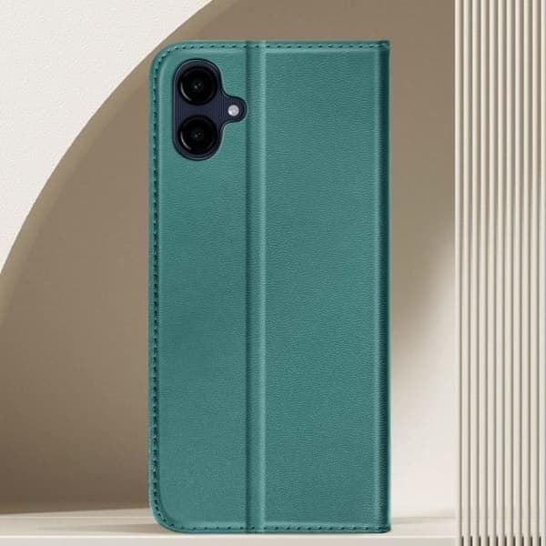 Fodral för Samsung Galaxy A06 Magnetiskt Lock Kortfack Mörkgrön