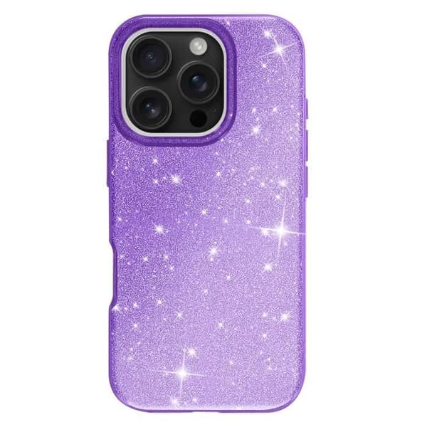 Glitter Skal till iPhone 16 Pro Stöttålig Skimrande Lila