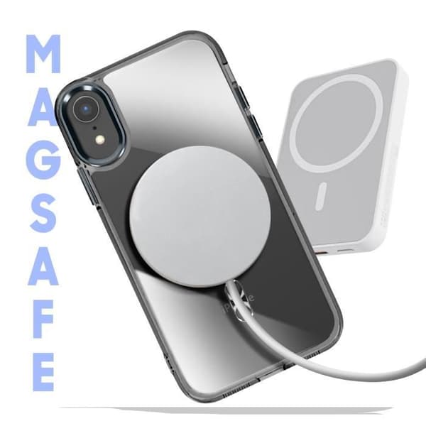 MagSafe-skal för iPhone XR Bakre Crystal Färg Svart