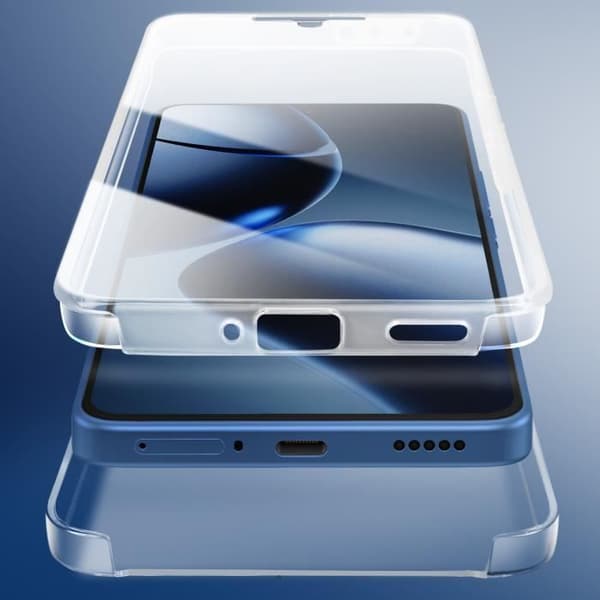 Heltäckande skal för Xiaomi 14T med upphöjd kamerakant, transparent