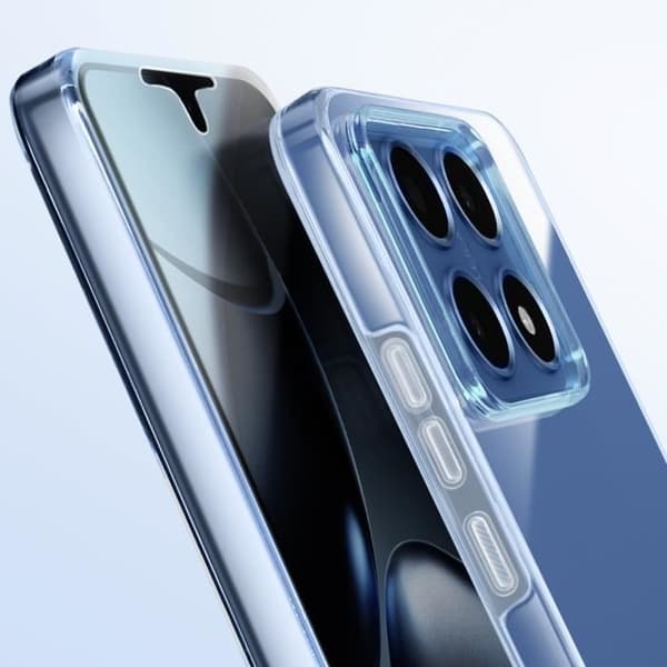 Heltäckande skal för Xiaomi 14T med upphöjd kamerakant, transparent