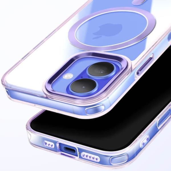MagSafe-skal för iPhone 16 Plus, baksida av glas i lila färg