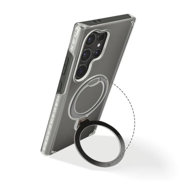 Coque MagSafe för Samsung Galaxy S24 Ultra Stöttålig Fällbart Stöd Svart