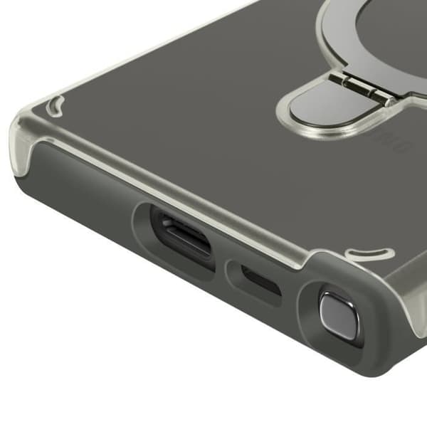 Coque MagSafe för Samsung Galaxy S24 Ultra Stöttålig Fällbart Stöd Svart