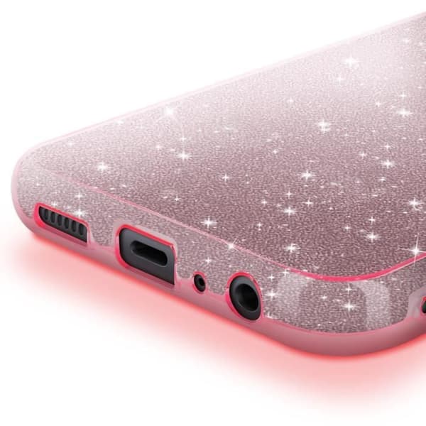 Glitteret skal til Samsung Galaxy A05S, Stødabsorberende, Glitrende Rosa
