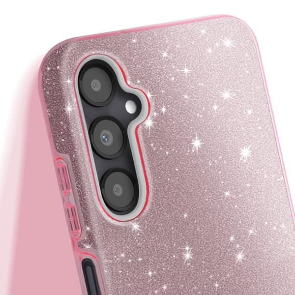 Glitteret skal til Samsung Galaxy A05S, Stødabsorberende, Glitrende Rosa
