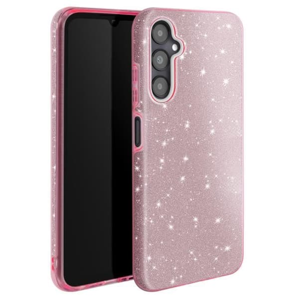 Glitteret skal til Samsung Galaxy A05S, Stødabsorberende, Glitrende Rosa