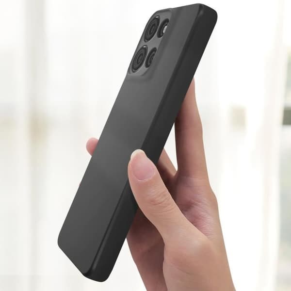 Siliconeflexibel mat svart fodral för Motorola Moto G75