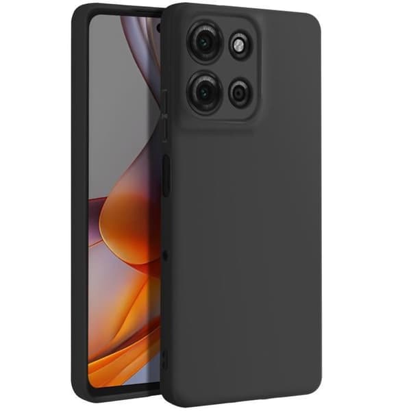 Siliconeflexibel mat svart fodral för Motorola Moto G75