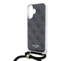 Miniatyrbild 3 av 6: Coque för iPhone 16 - Guess Crossbody Cord 4G Print (GUHCP16SHC4SEK) - Svart