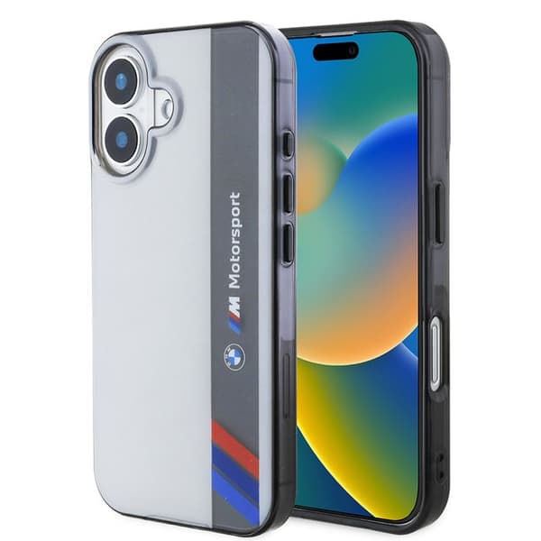 Skyddande skal för iPhone 16 IML Motorsport BMW Grå