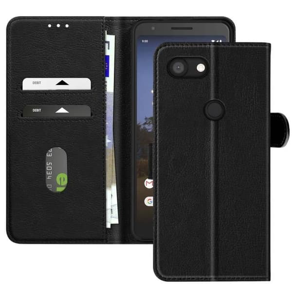 Fodral för Google Pixel 3a Fickbok och Videostöd Svart