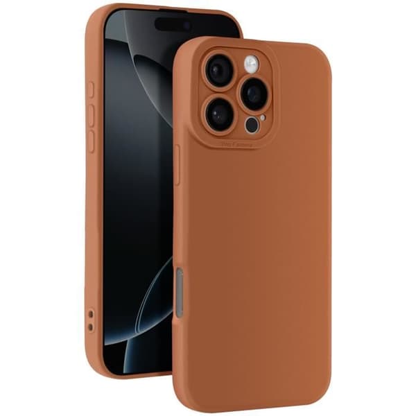 Coque för iPhone 16 Pro Max Silikon Slät Kamera Blockerad Skyddad Brun