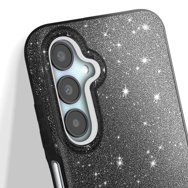 Glittrande Stötsäker Skal för Samsung Galaxy A25 Svart