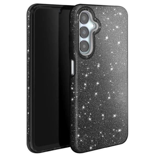 Glittrande Stötsäker Skal för Samsung Galaxy A25 Svart