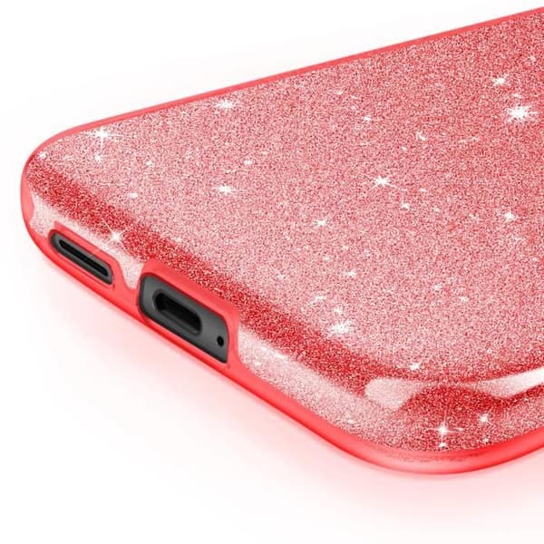 Coque Paillette för Samsung S24 Plus och S25 Plus Silikon Ultra tunn Röd