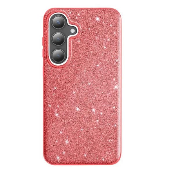 Coque Paillette för Samsung S24 Plus och S25 Plus Silikon Ultra tunn Röd