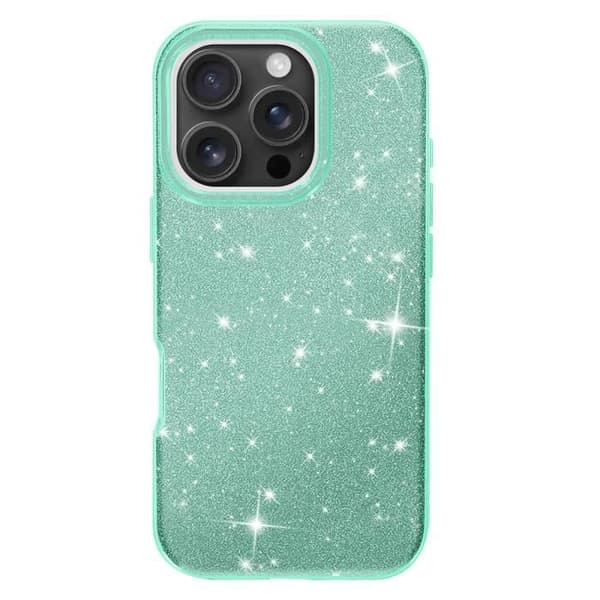 Glittrande Skal för iPhone 16 Pro Stöttålig Grön