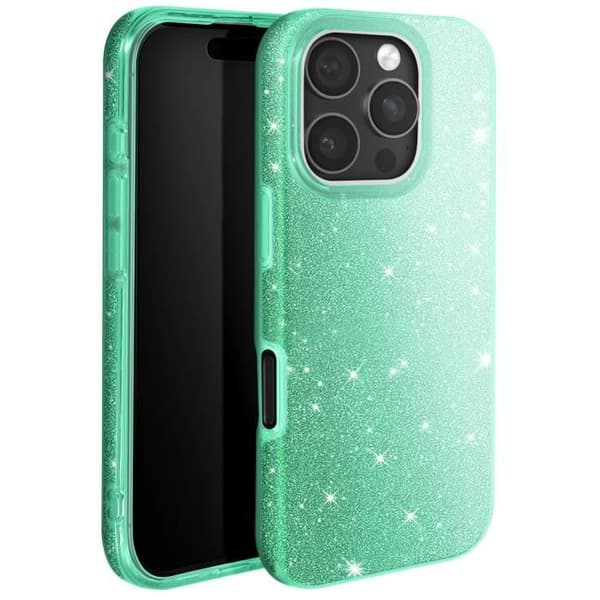 Glittrande Skal för iPhone 16 Pro Stöttålig Grön