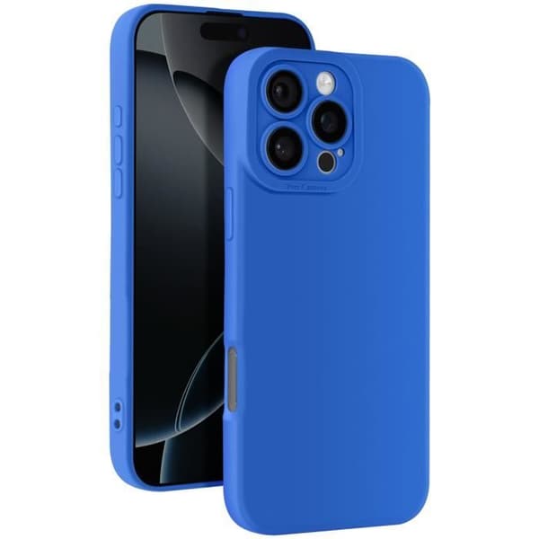 Siliconefunda för iPhone 16 Pro Max, slät, kamerablock skyddad, blå