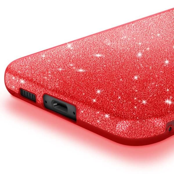 Glittrande Stötdämpande Fodral för Samsung Galaxy S23 FE Röd