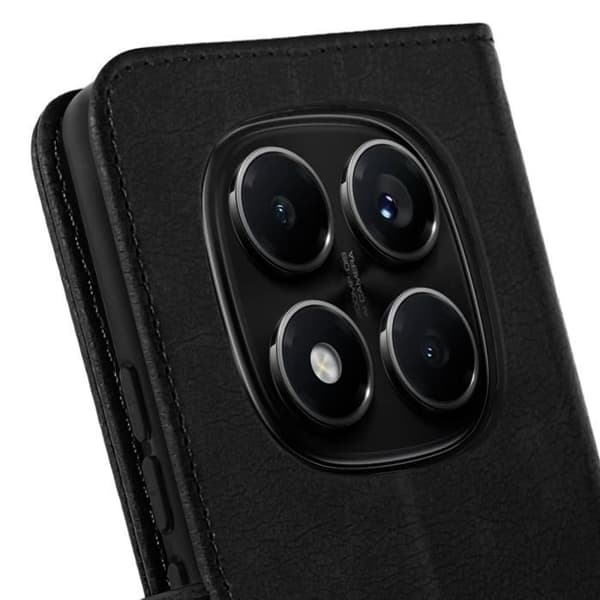 Etui för Redmi Note 14 Pro och 14 Pro Plus Plånbok och Ställ svart