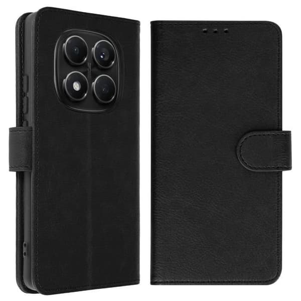 Etui för Redmi Note 14 Pro och 14 Pro Plus Plånbok och Ställ svart