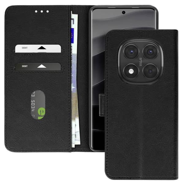 Etui för Redmi Note 14 Pro och 14 Pro Plus Plånbok och Ställ svart