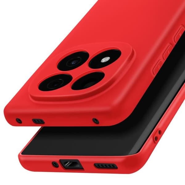 Coque för Xiaomi Redmi Note 14 Pro och 14 Pro Plus Silikon Soft-Touch Röd