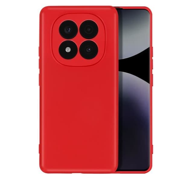Coque för Xiaomi Redmi Note 14 Pro och 14 Pro Plus Silikon Soft-Touch Röd