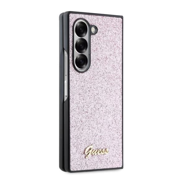 Skyddshölje för Samsung Galaxy Z Fold 6 med glitter Guess Rosa