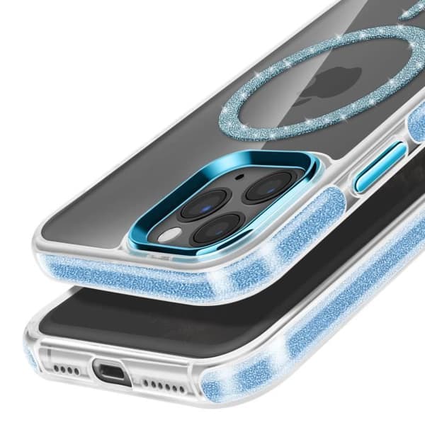 Coque MagSafe för iPhone 11 Pro Max Silikon Glittrande Blå