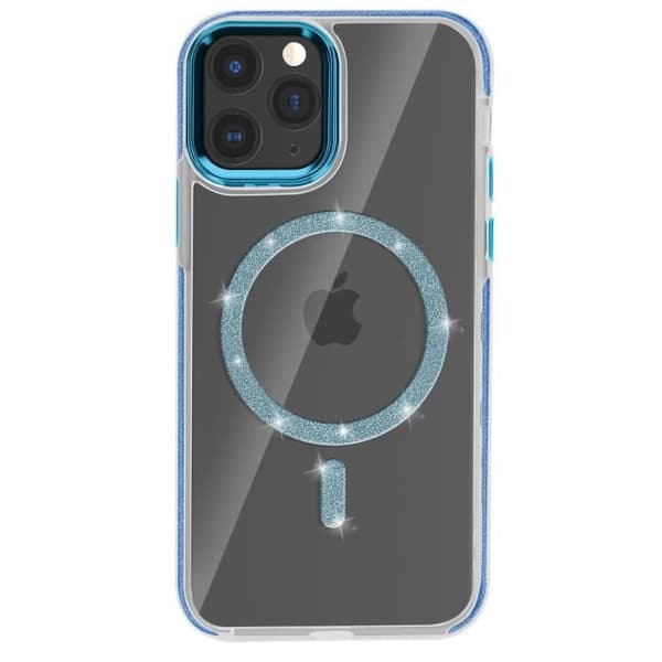 Coque MagSafe för iPhone 11 Pro Max Silikon Glittrande Blå