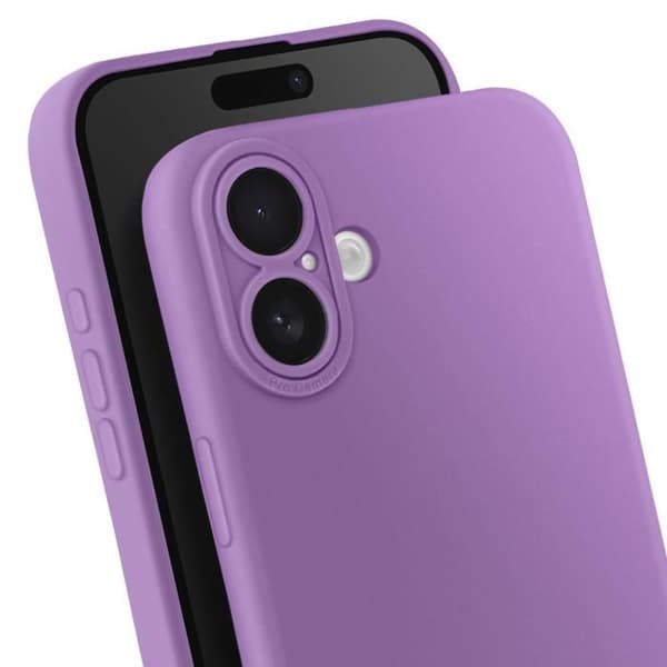 Siliconefodral för iPhone 16 Plus Slät Kamerablock Skyddad Lila