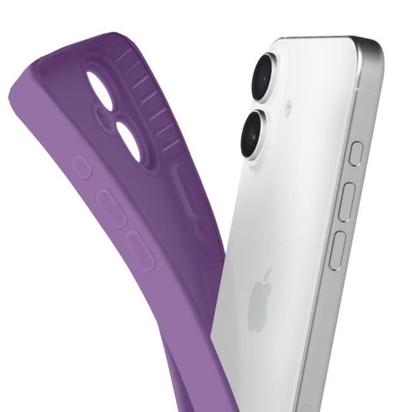Siliconefodral för iPhone 16 Plus Slät Kamerablock Skyddad Lila