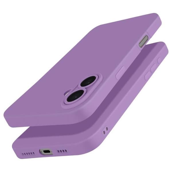 Siliconefodral för iPhone 16 Plus Slät Kamerablock Skyddad Lila