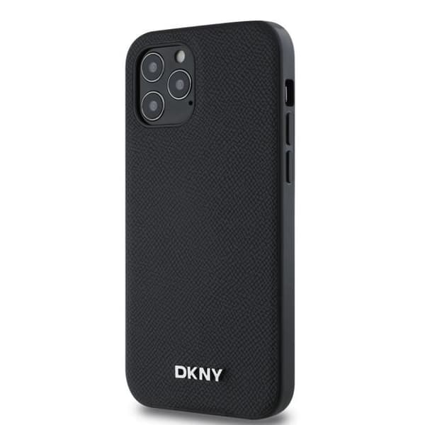 Elegant MagSafe-fodral för iPhone 12 / 12 Pro med DKNY metall-logotyp i svart