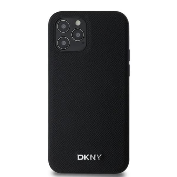 Elegant MagSafe-fodral för iPhone 12 / 12 Pro med DKNY metall-logotyp i svart