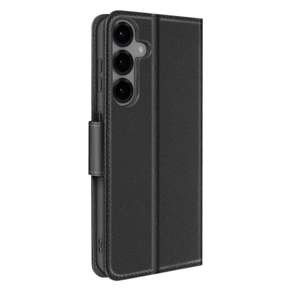 Fodral för Samsung Galaxy S25 Plus Plånbok Läder Saffiano Fancy Svart