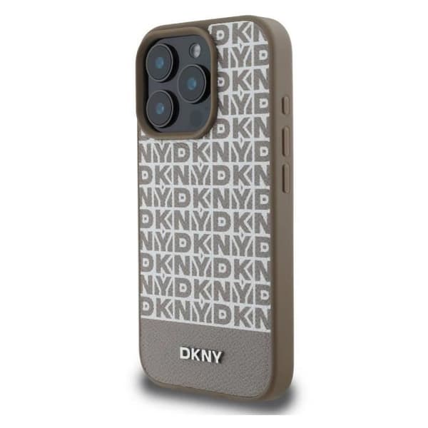 Skyddskal för iPhone 16 Pro Max med MagSafe Nedersta Rand DKNY Brun