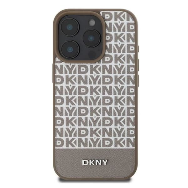 Skyddskal för iPhone 16 Pro Max med MagSafe Nedersta Rand DKNY Brun