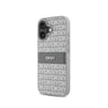 Miniatyrbild 3 av 4: Coque för iPhone 16 Edition Repeat Pattern Tonal Stripe med Metalliserad DKNY-logotyp Beige