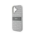 Miniatyrbild 4 av 4: Coque för iPhone 16 Edition Repeat Pattern Tonal Stripe med Metalliserad DKNY-logotyp Beige
