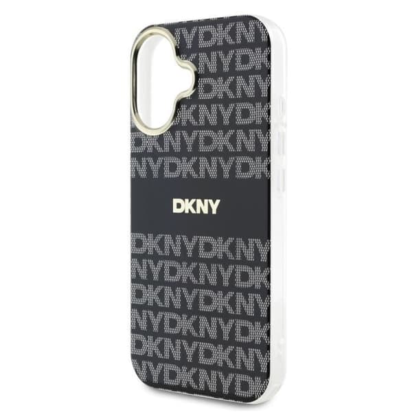 Coque för iPhone 16 MagSafe i mjukt TPU med DKNY-mönster i svart