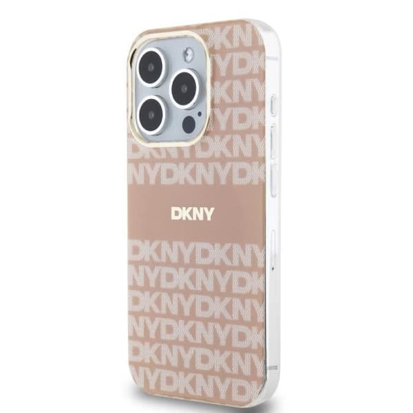 Coque för iPhone 14 Pro Max MagSafe i TPU Mjuk med DKNY-mönster Rosa
