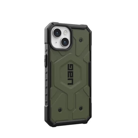 Coque - UAG - Pathfinder - iPhone 15 Plus - Förstärkt skydd - MagSafe-kompatibilitet - Olivgrön
