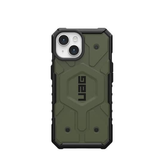 Coque - UAG - Pathfinder - iPhone 15 Plus - Förstärkt skydd - MagSafe-kompatibilitet - Olivgrön